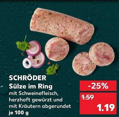SCHRÖDER Sülze im Ring mit Schweinefleisch, herzhaft gewürzt und mit Kräutern abgerundet je 100 g