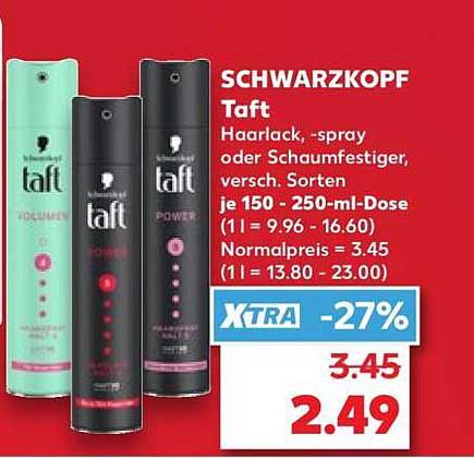 SCHWARZKOPF Taft Haarspray, -spray oder Schaumfestiger, versch. Sorten je 150-250-ml-Dose