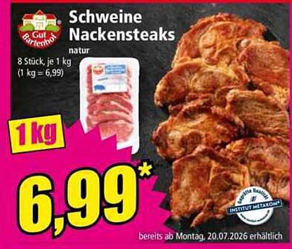 Schweine Nackensteaks natur