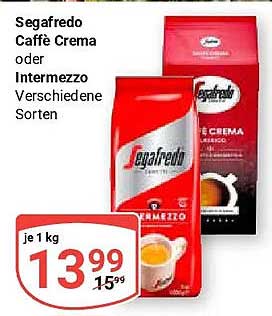Segafredo Caffè Crema oder Intermezzo Verschiedene Sorten