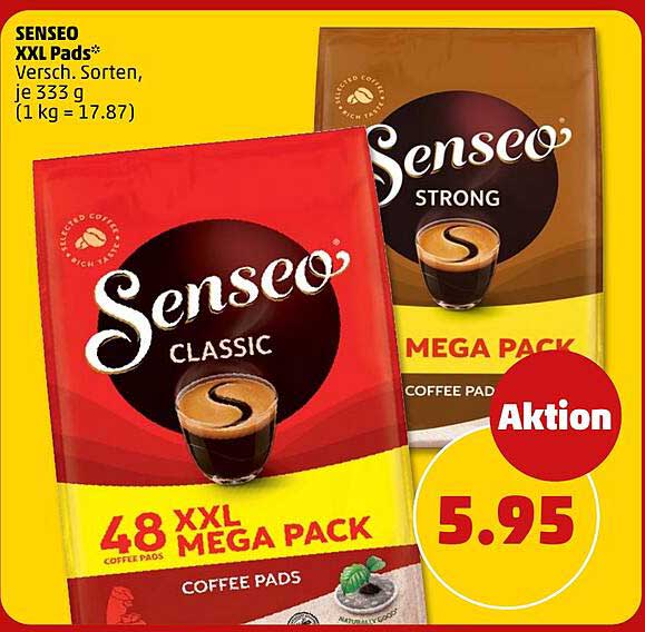 SENSEO XXL Pads* Versch. Sorten, je 333 g (1 kg = 17.87)