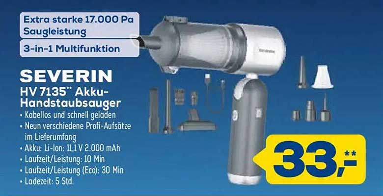 SEVERIN HV 7135 Akku-Handstaubsauger