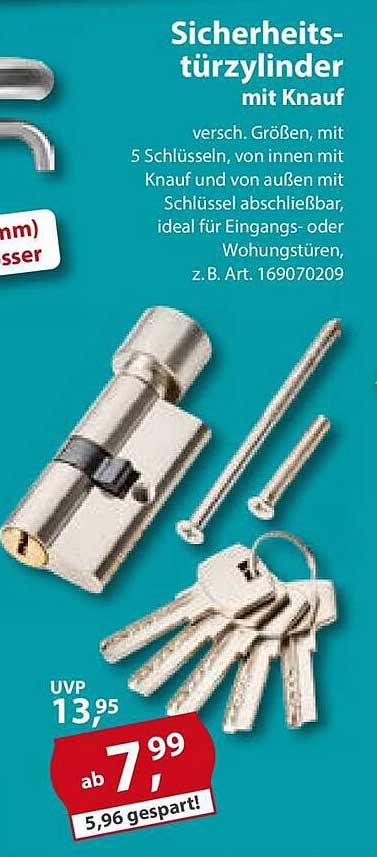 Sicherheits-türzylinder mit Knauf