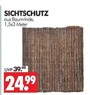SICHTSCHUTZ aus Baumrinde, 1,5x3 Meter