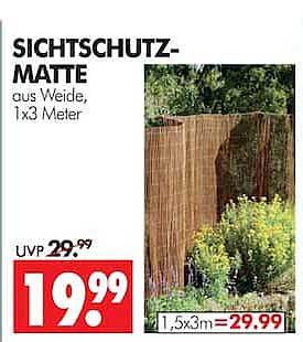 SICHTSCHUTZ-MATTE aus Weide, 1x3 Meter