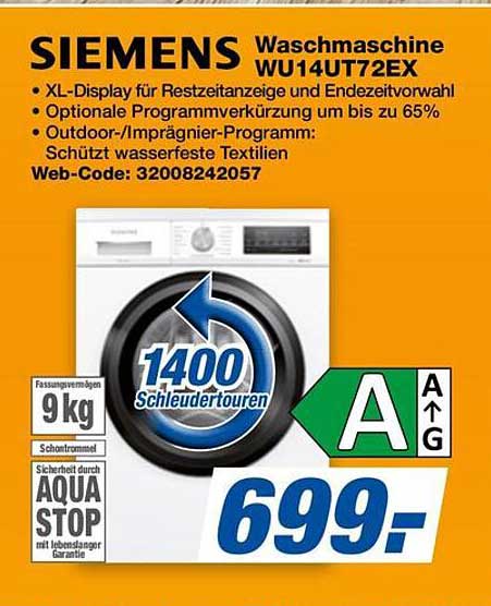 SIEMENS Waschmaschine WU14UT72EX