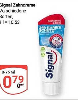 Signal Zahncreme Verschiedene Sorten, 1 l = 10.53