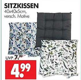 SITZKISSEN 40x40x5cm, versch. Motive