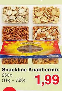 Snackline Knabbermix 250 g (1 kg = 7,96)