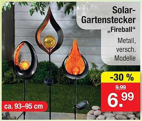 Solar-Gartenstecker „Fireball“