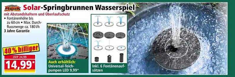 Solar-Springbrunnen Wasserspiel