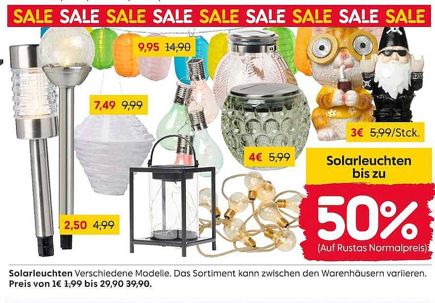 Solarleuchten bis zu 50% (Auf Rustas Normalpreis)