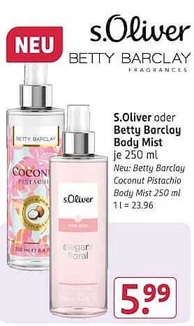 S.Oliver oder Betty Barclay Body Mist je 250 ml