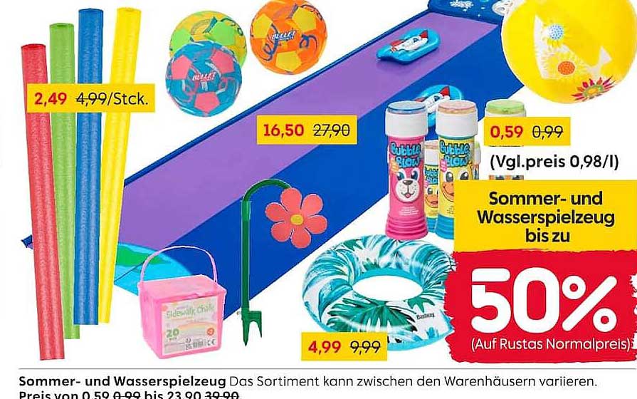 Sommer- und Wasserspielzeug bis zu 50%