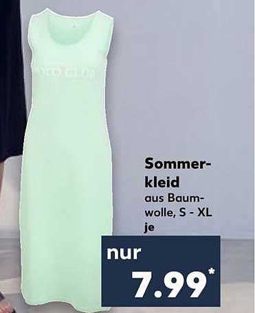 Sommerkleid aus Baumwolle, S - XL je