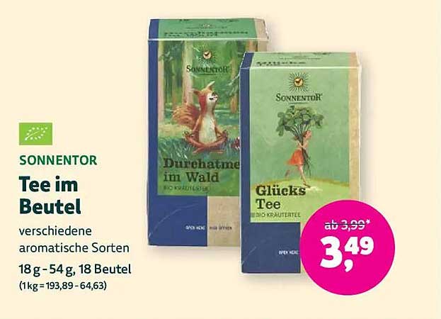 SONNENTOR Tee im Beutel