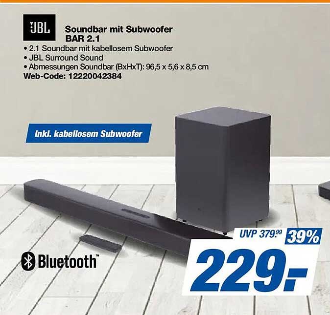 Soundbar mit Subwoofer BAR 2.1