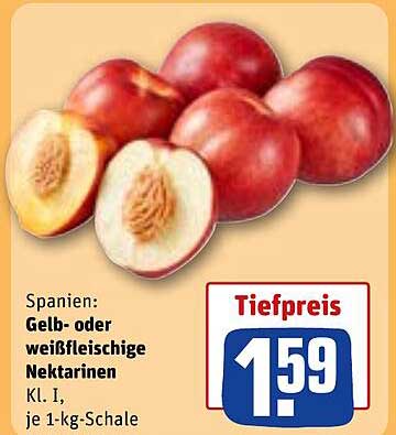 Spanien: Gelb- oder weißfleischige Nektarinen Kl. I, je 1-kg-Schale