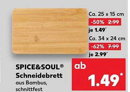 SPICE&SOUL® Schneidebrett aus Bambus, schnittfest