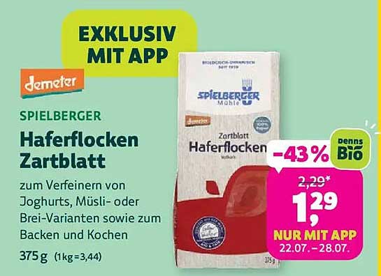 SPIELBERGER Haferflocken Zartblatt