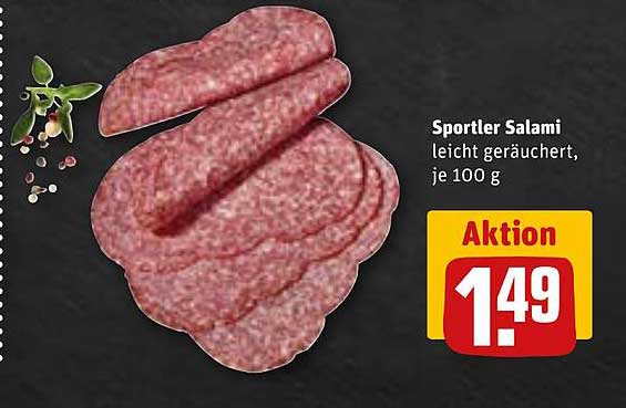 Sportler Salami leicht geräuchert, je 100 g