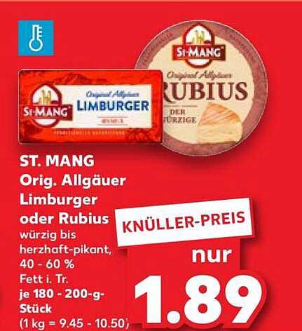 ST. MANG Orig. Allgäuer Limburger oder Rubius