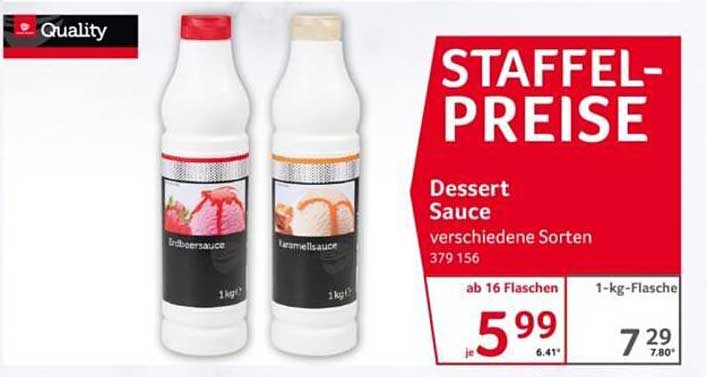 STAFFEL-PREISE Dessert Sauce verschiedene Sorten 379 156