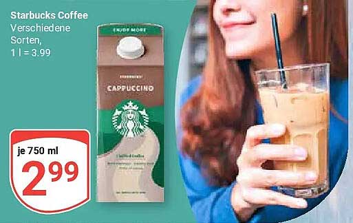 Starbucks Coffee Verschiedene Sorten, 1 l = 3.99