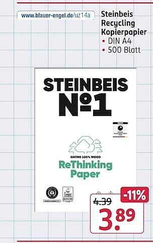 Steinbeis Recycling Kopierpapier • DIN A4 • 500 Blatt