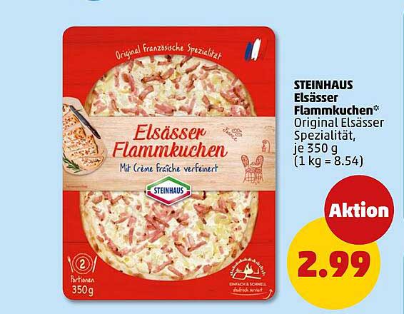 STEINHAUS Elsässer Flammkuchen* Original Elsässer Spezialität, je 350 g (1 kg = 8.54)