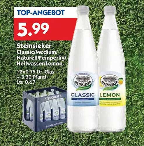 Steinsieker Classic/Medium/Naturell/Feinperlig/Heilwasser/Lemon