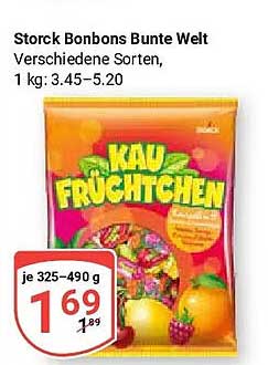Storck Bonbons Bunte Welt Verschiedene Sorten, 1 kg: 3.45–5.20