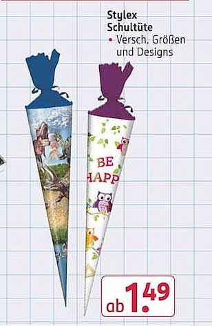 Stylex Schultüte Versch. Größen und Designs