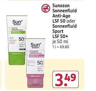 Sunozon Sonnenfluid Anti-Age LSF 50 oder Sonnenfluid Sport LSF 50+ je 50 ml