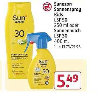 Sunozon Sonnenspray Kids LSF 50 250 ml oder Sonnenmilch LSF 30 400 ml