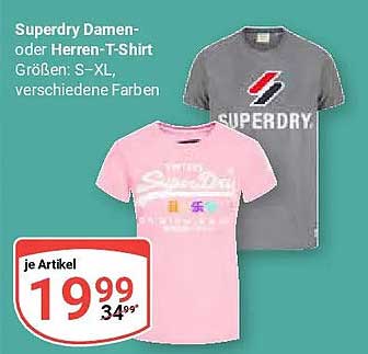 Superdry Damen- oder Herren-T-Shirt Größen: S-XL, verschiedene Farben