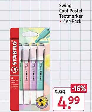 Swing Cool Pastel Textmarker 4er-Pack