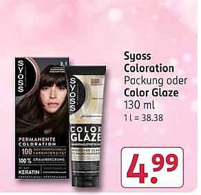 Syoss Coloration Packung oder Color Glaze 130 ml
