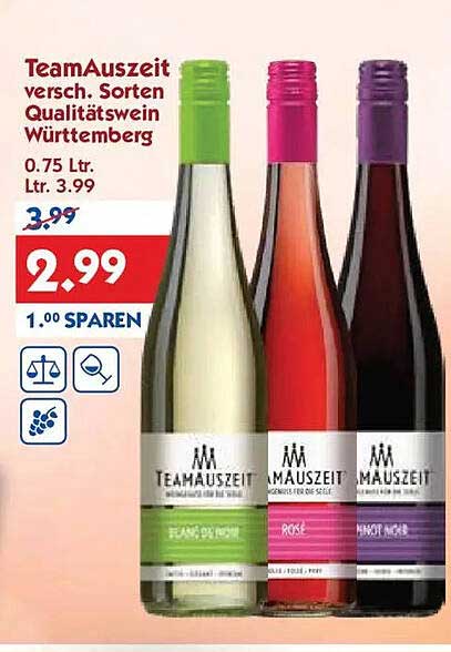 TeamAuszeit versch. Sorten Qualitätswein Württemberg