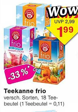 Teekanne frio versch. Sorten, 18 Teebeutel (1 Teebeutel = 0,11)