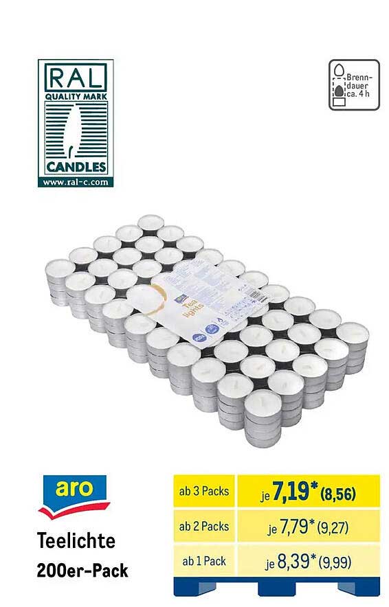 Teelichte 200er-Pack