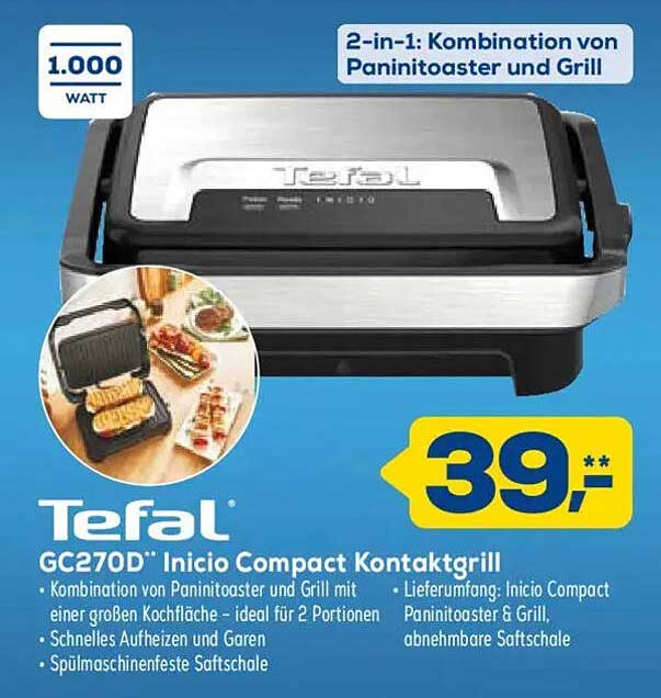 Tefal GC270D Inicio Compact Kontaktgrill