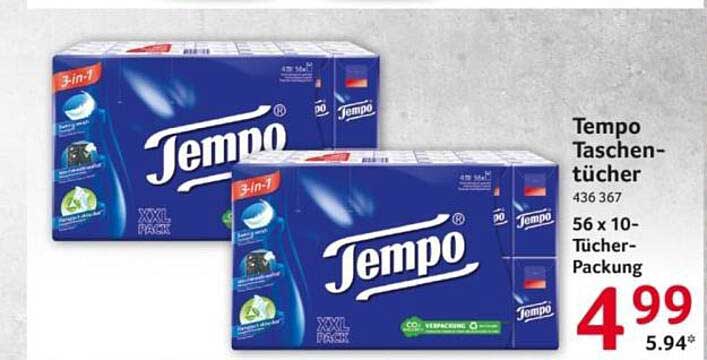 Tempo Taschentücher 56 x 10-Tücher-Packung