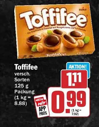 Toffifee versch. Sorten 125 g Packung (1 kg = 8.88)