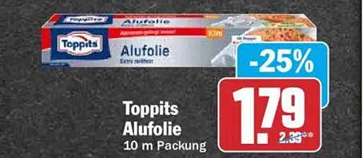 Toppits Alufolie 10 m Packung