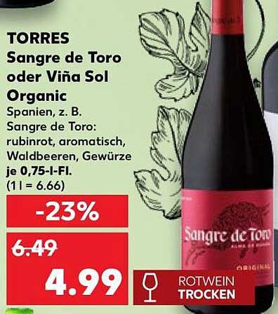 TORRES Sangre de Toro oder Viña Sol Organic