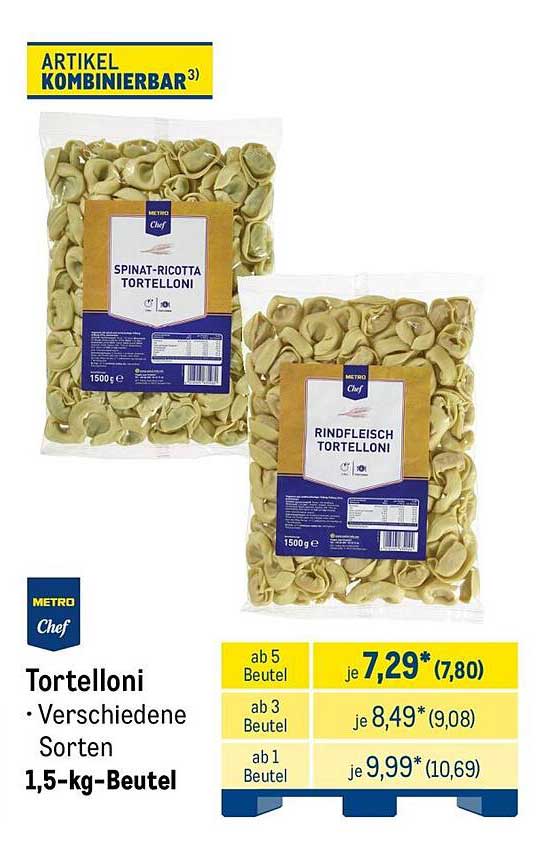 Tortelloni • Verschiedene Sorten 1,5-kg-Beutel