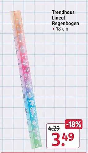 Trendhaus Lineal Regenbogen • 18 cm
