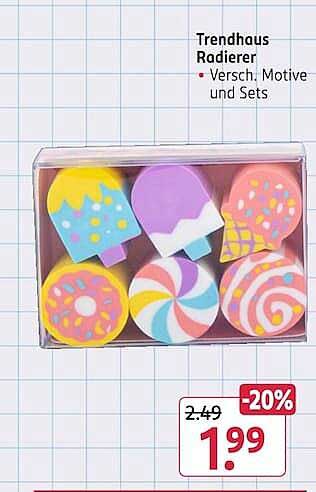 Trendhaus Radierer • Versch. Motive und Sets
