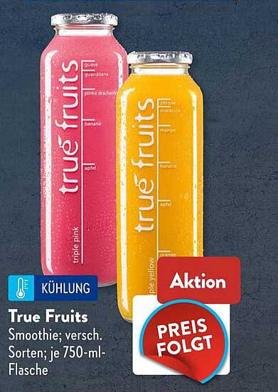 True Fruits Smoothie; versch. Sorten; je 750-ml-Flasche